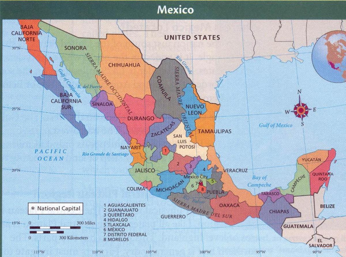 aztec kort over Mexico
