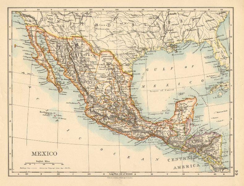 gamle kort Mexico