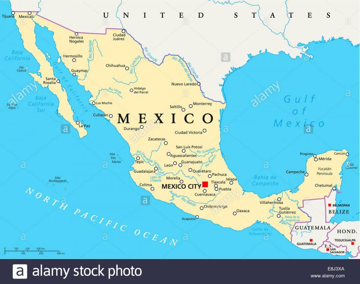 Mexico kort byer