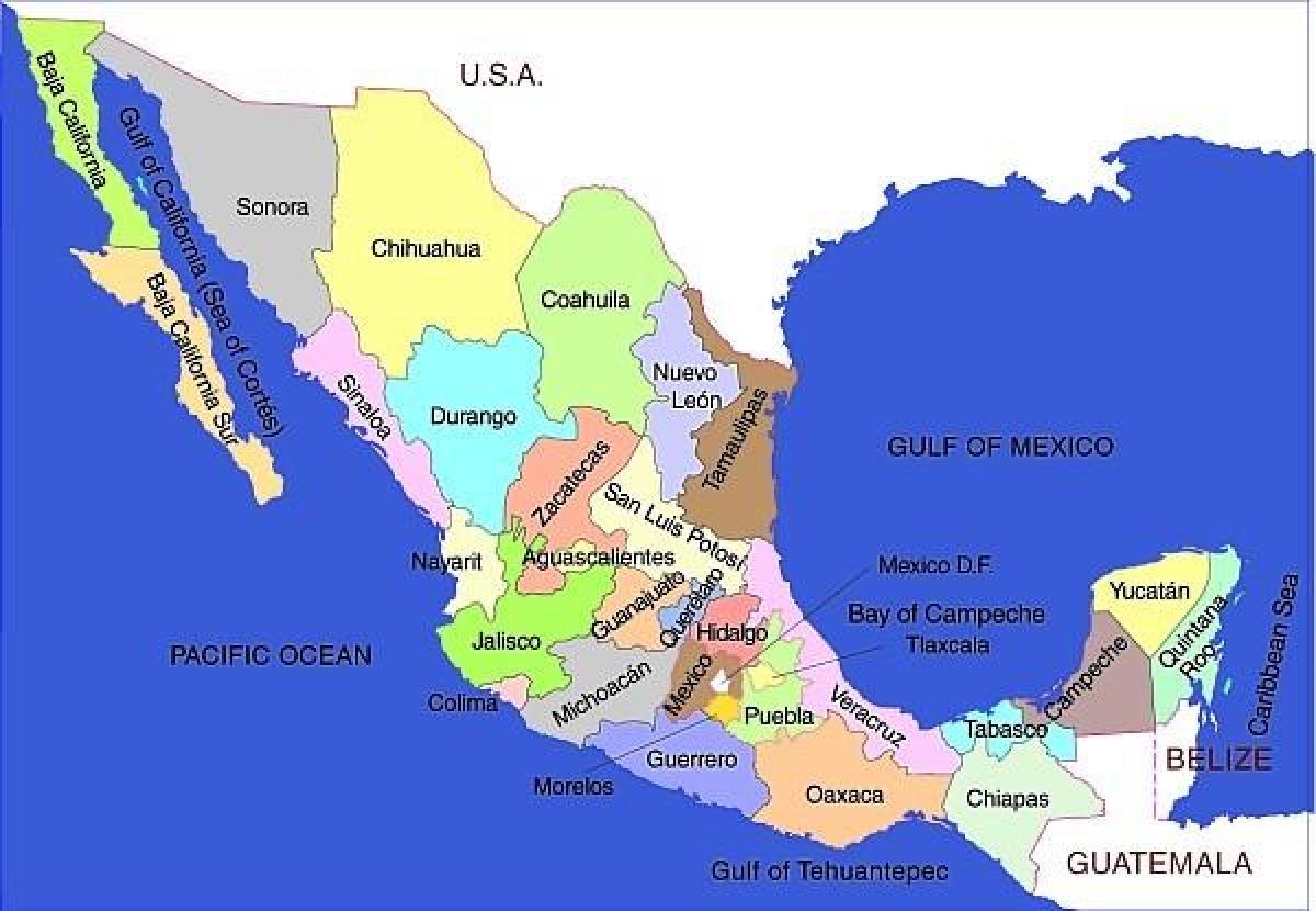 kort over Mexico stater