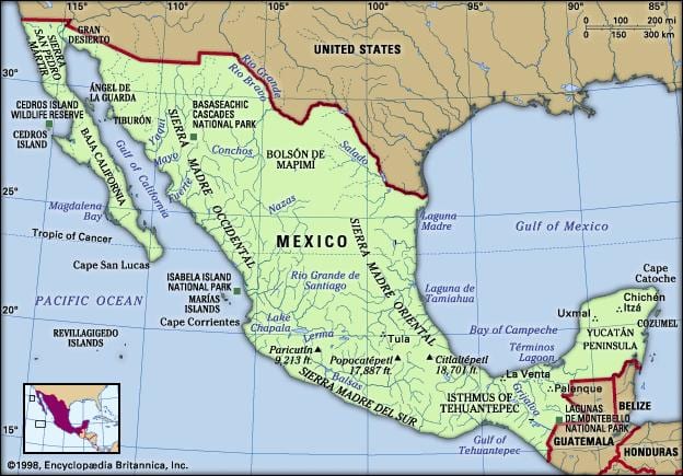 Mexico kort til børn