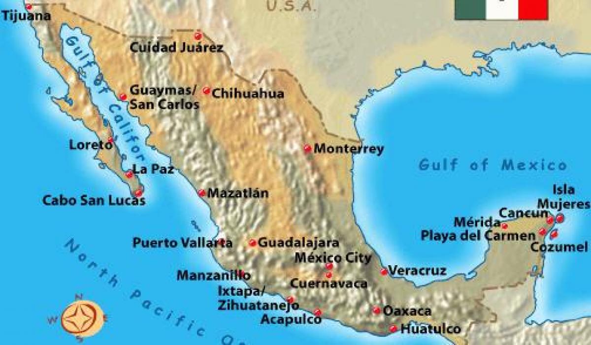 Mexico ferie destinationer kort