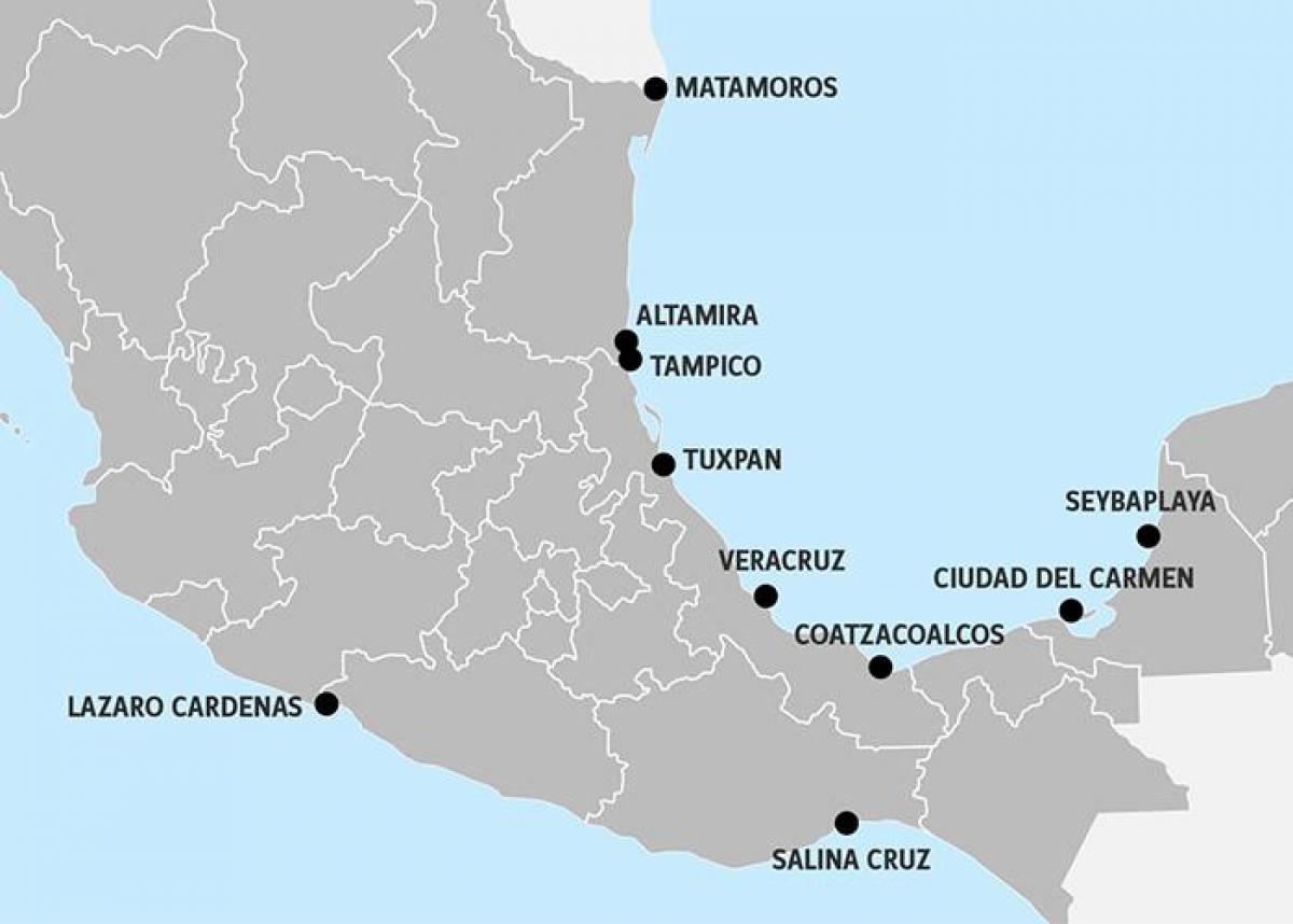 kort over Mexico havne