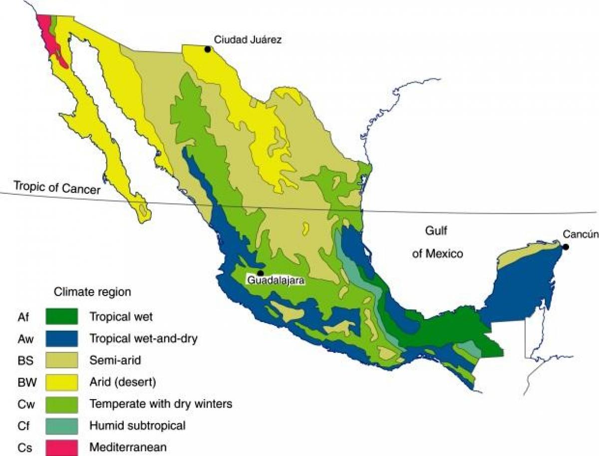 klima-kort Mexico