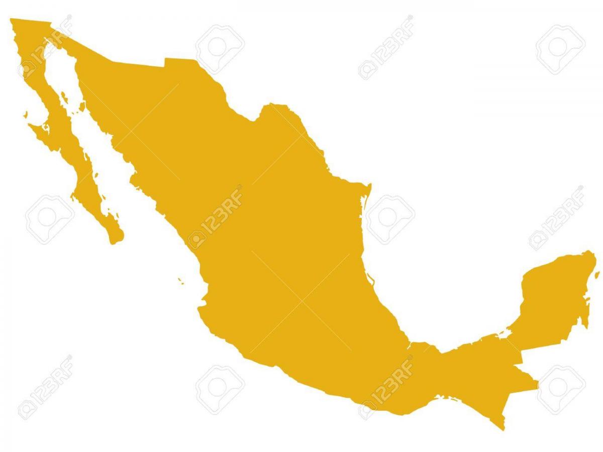kort over Mexico silhuet