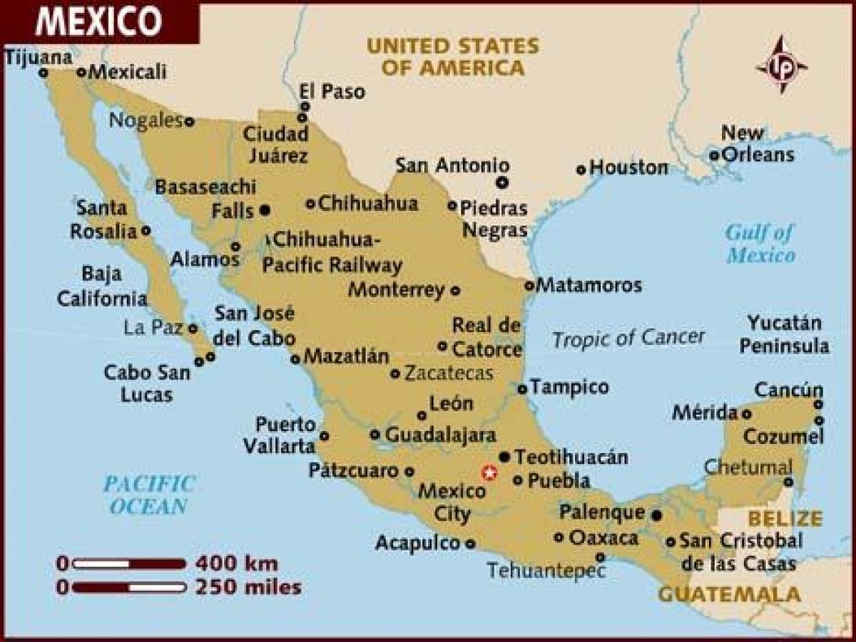 kort over Mexico billede