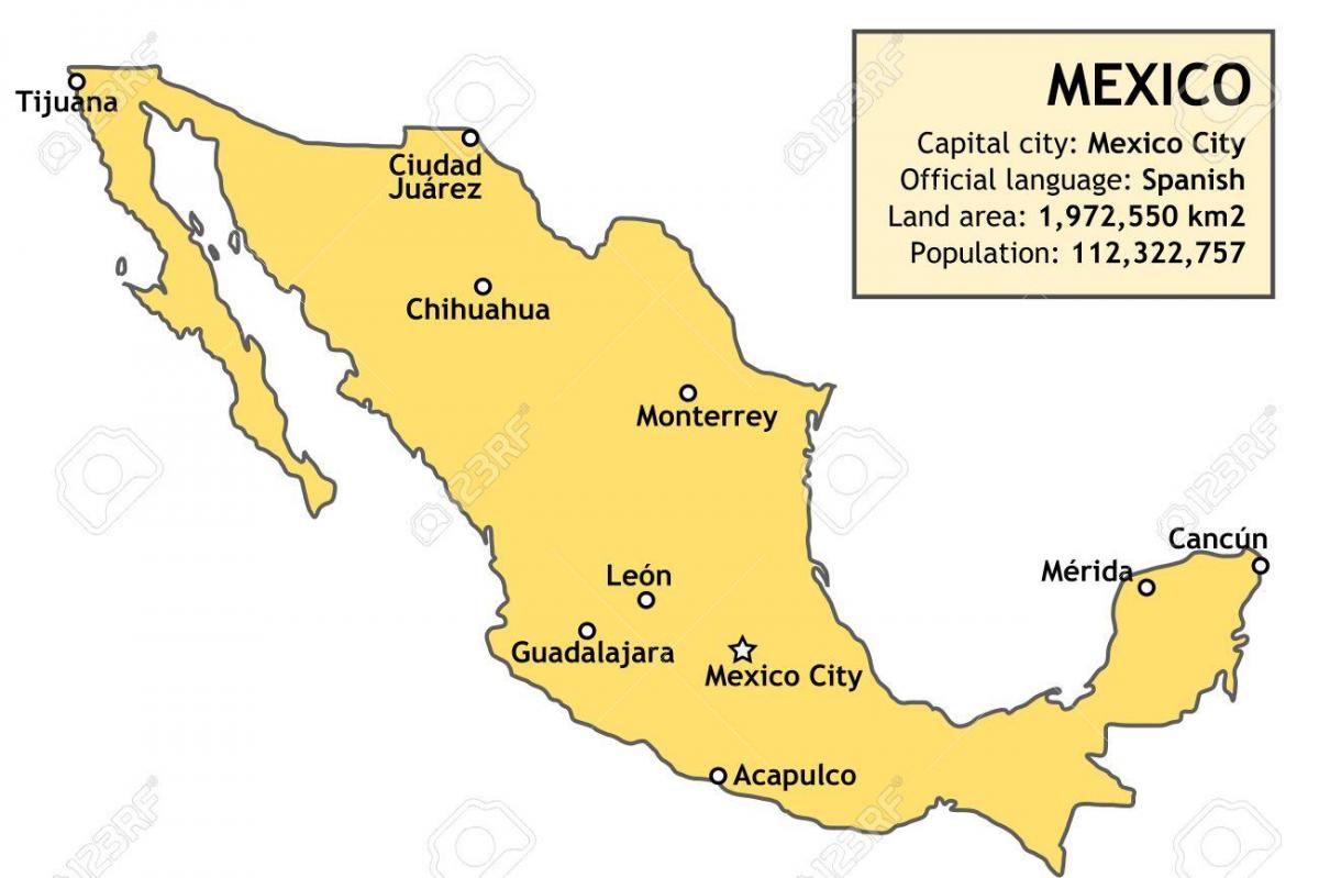 Mexico kort landet