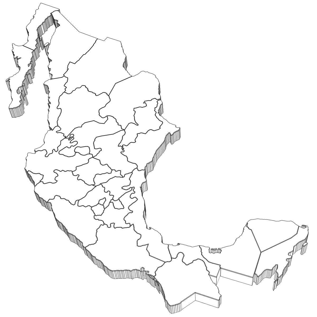 3d kort over Mexico