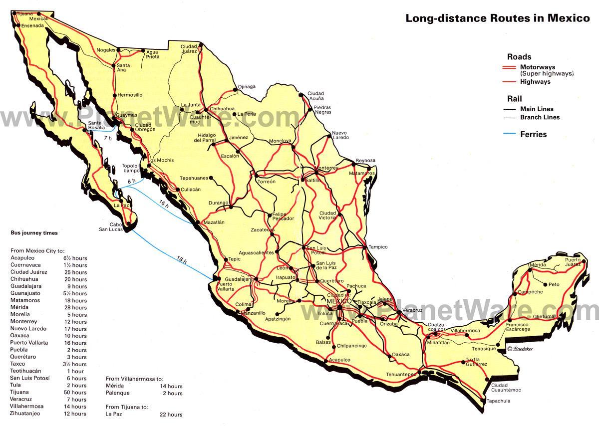 motorvej kort over Mexico