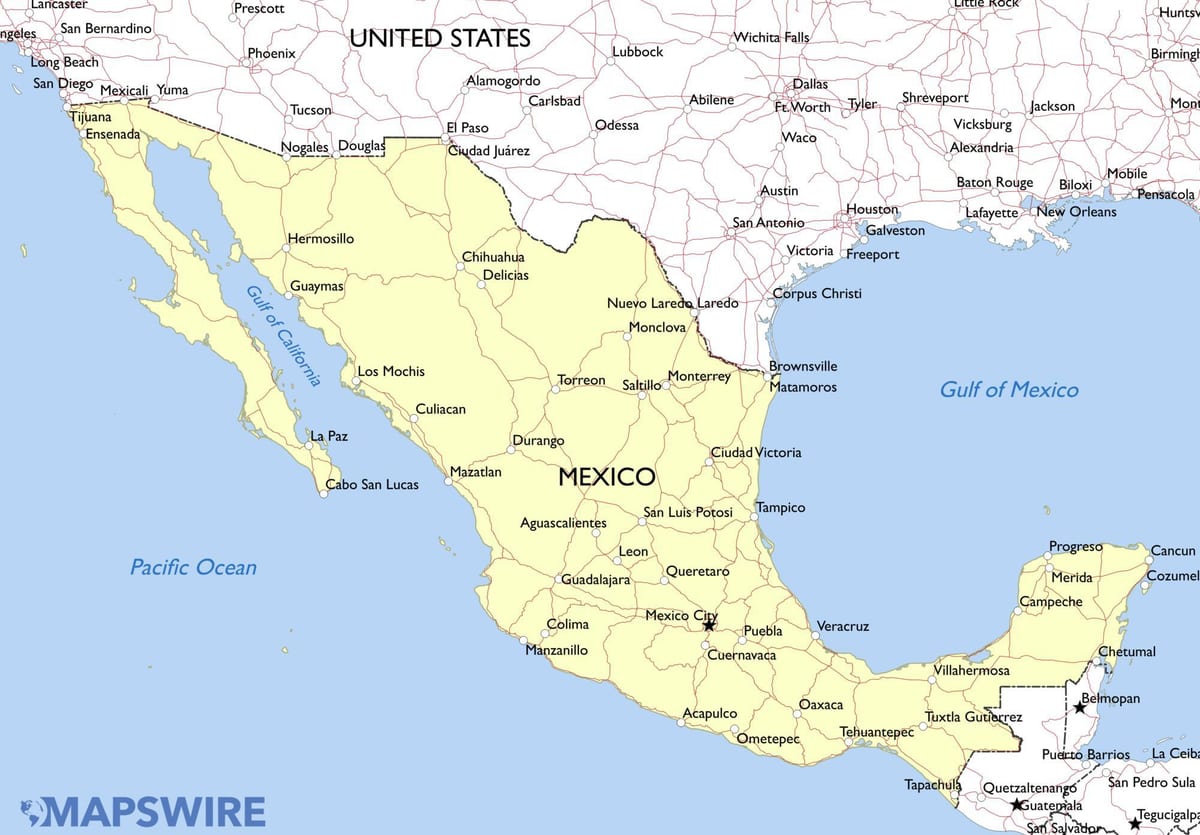 kort over Mexico museer