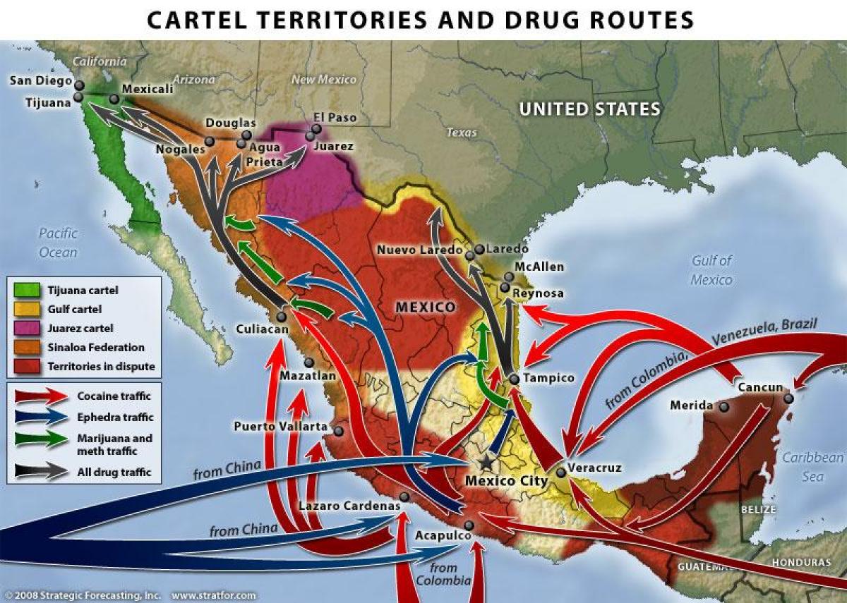 mexicanske narko-krigen kort