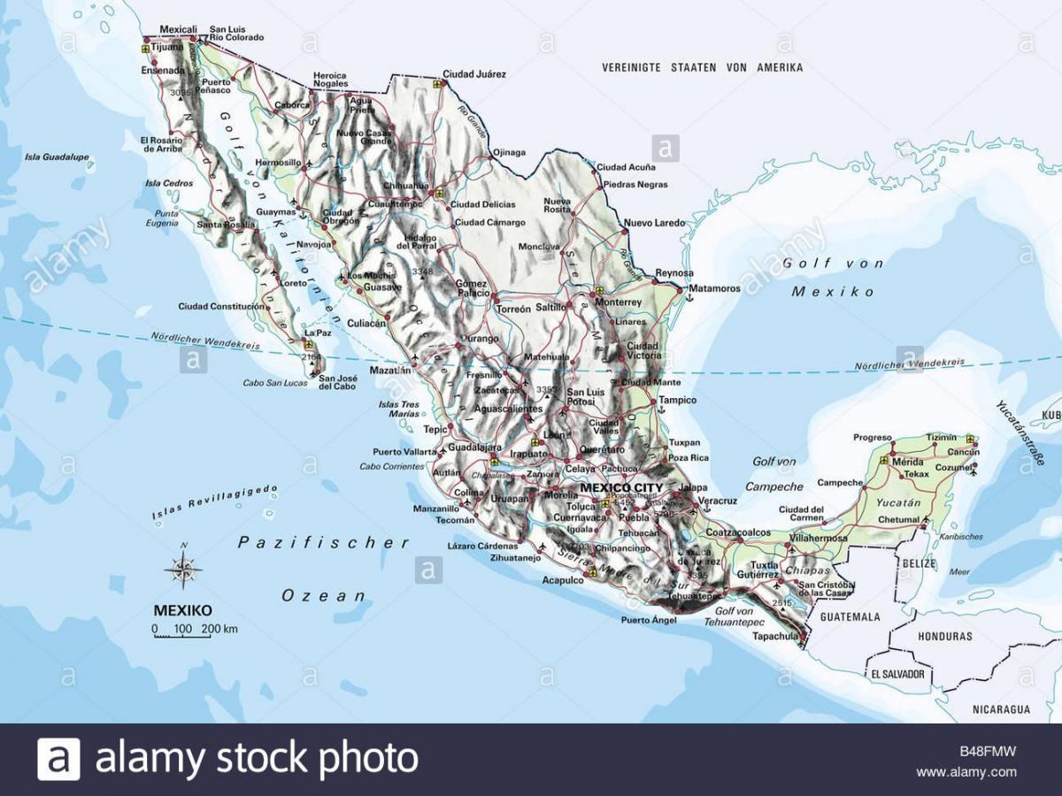 kort over Mexico ocean