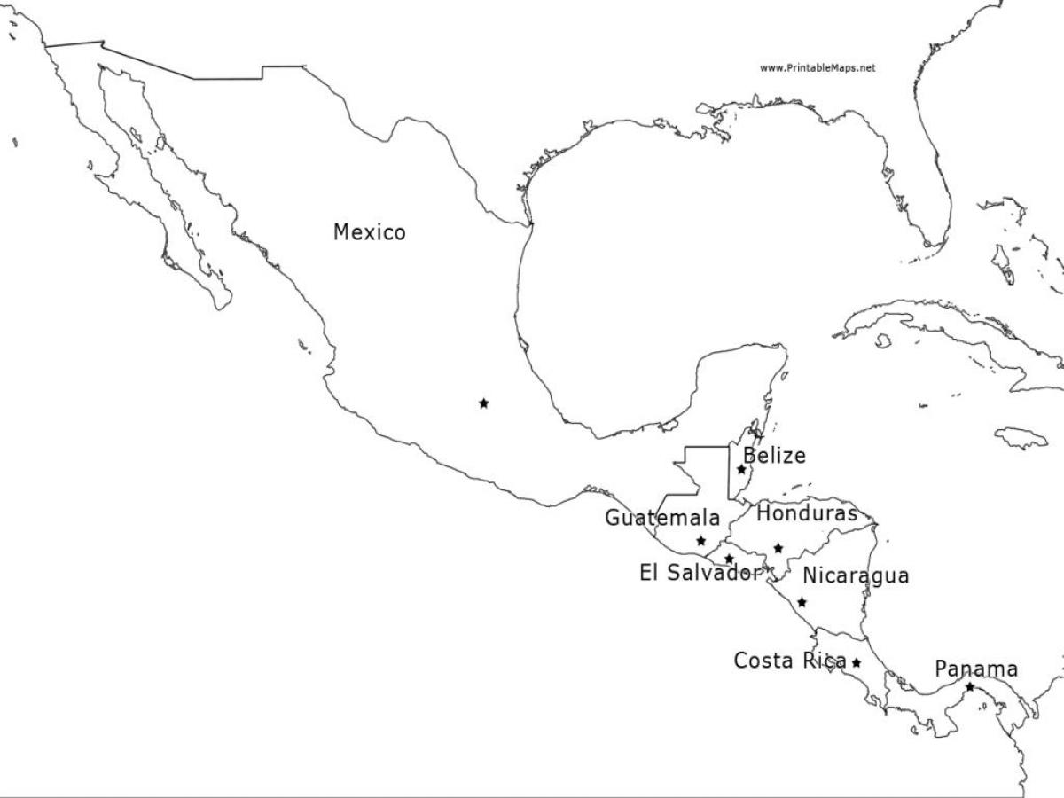 kort Mexico, mellemamerika