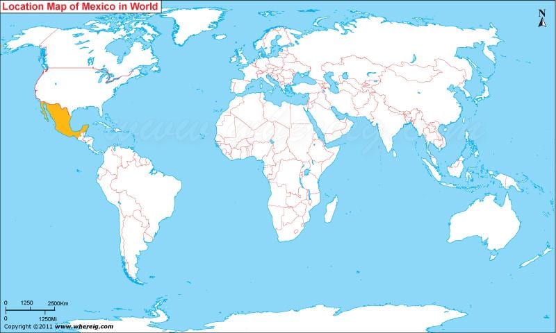 Mexico verden kort placering