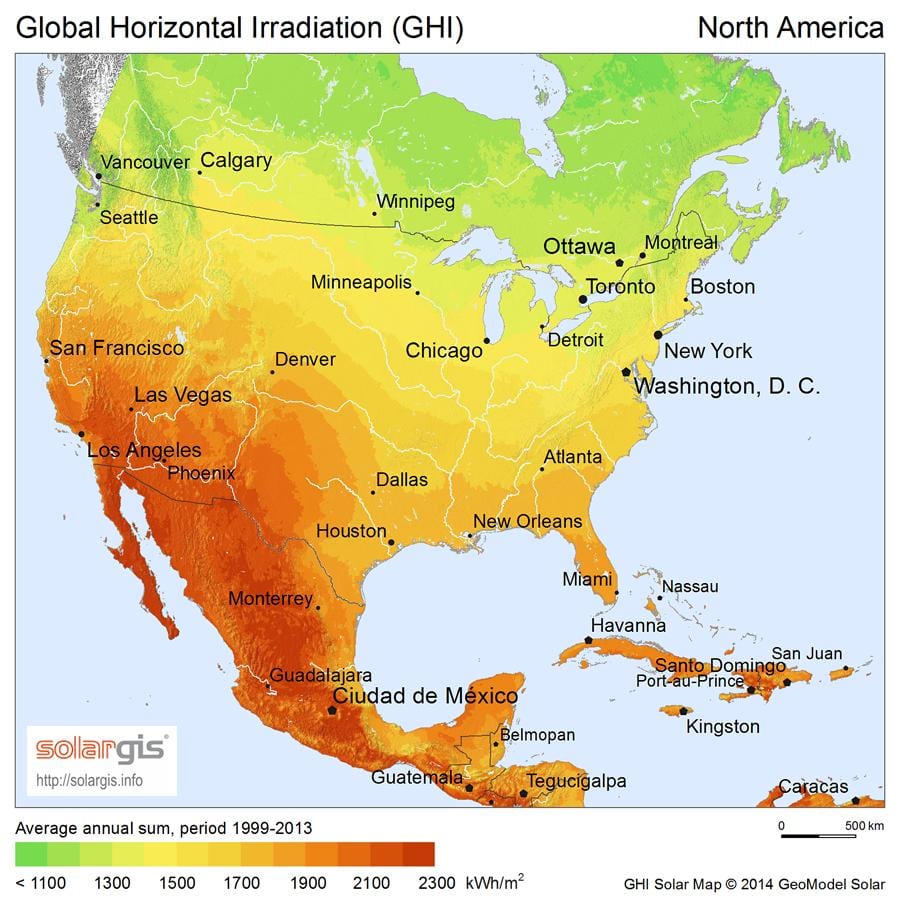 kort over Mexico solskin