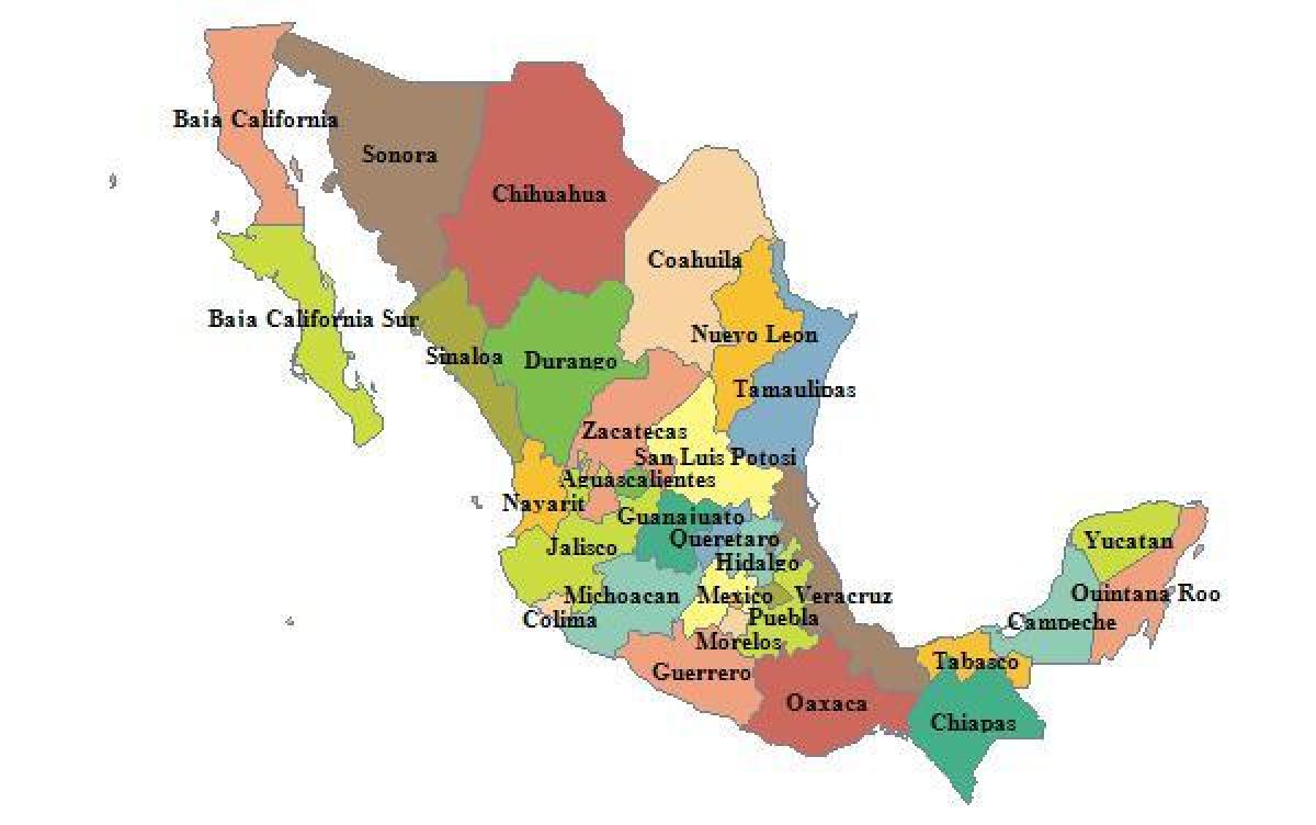 kort over Mexico provinser