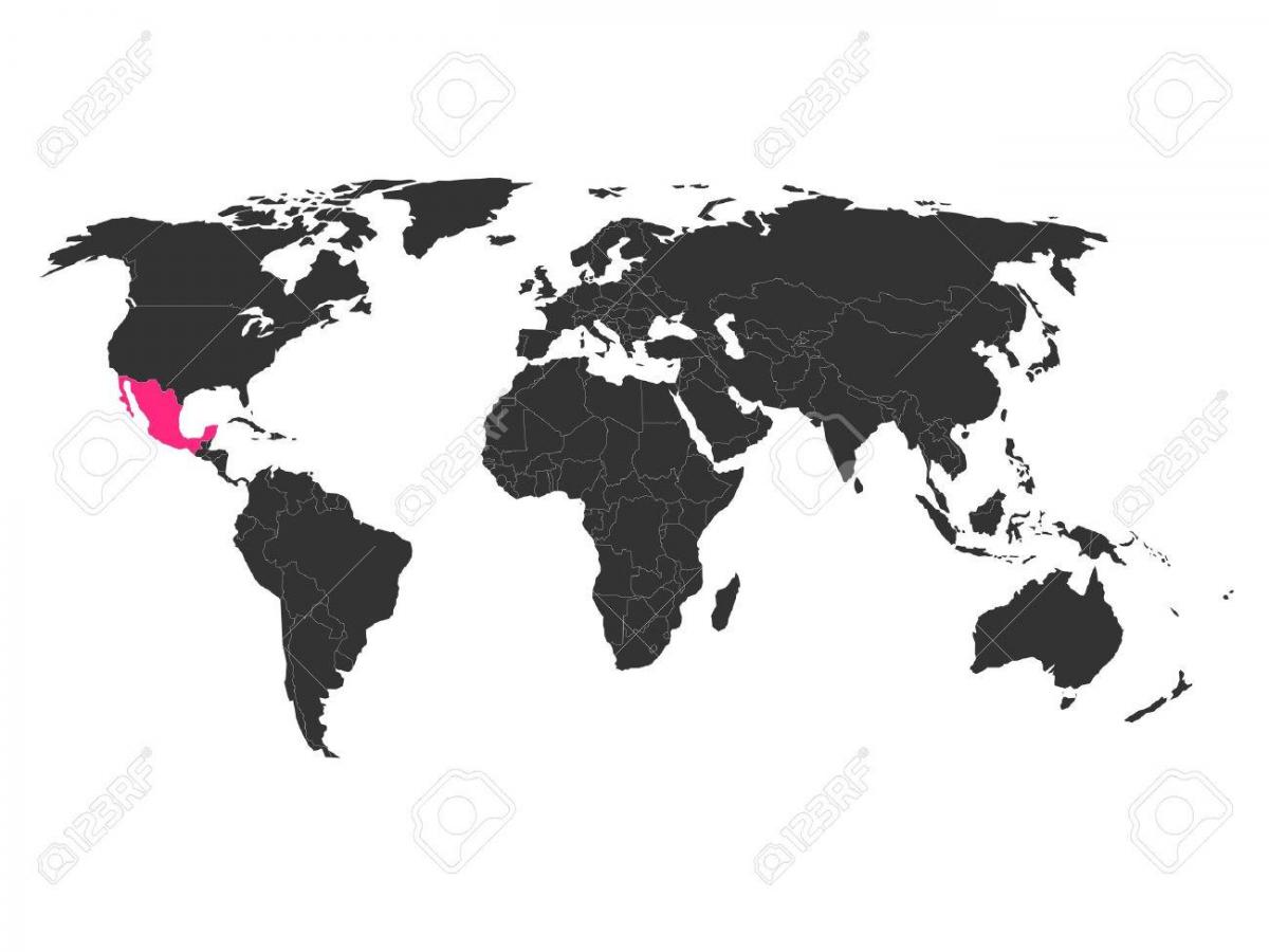 Mexico på kort over verden