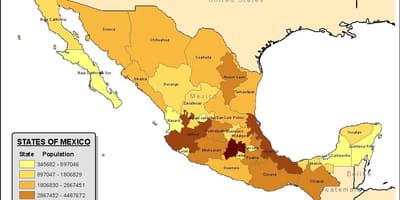 Mexico kort befolkning
