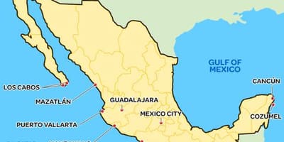 Simpelt kort over Mexico