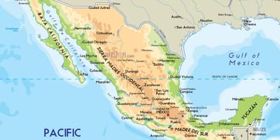 Fysiske kort Mexico