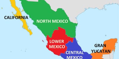 Stater, Mexico kort
