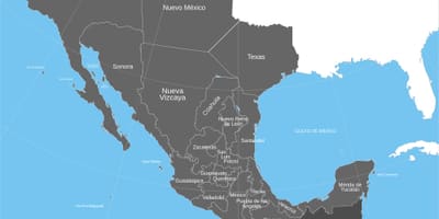 Gamle mexicanske territorium kort