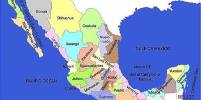 Det sydlige Mexico kort