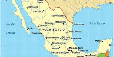 Mexico kystbyer kort