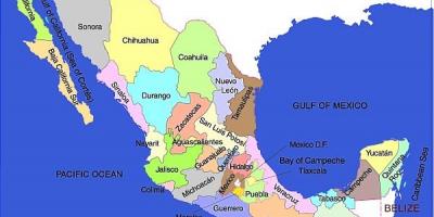 Mexico kort af stater