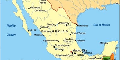 Land Mexico kort