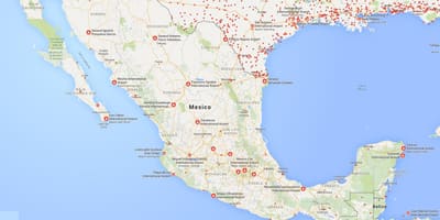 Lufthavne i Mexico kort