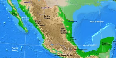 Plateau af Mexico kort