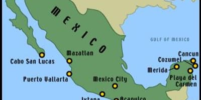 Kort over mexicanske resorts