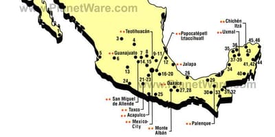Mexico attraktioner kort