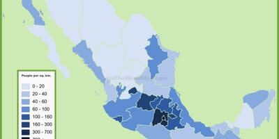 Befolkningstæthed kort Mexico