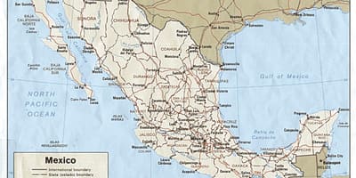 Vej kort over Mexico