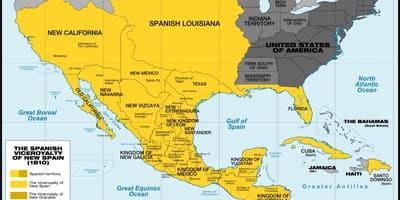 Kort over Mexico, i 1800