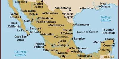 Kort over Mexico billede