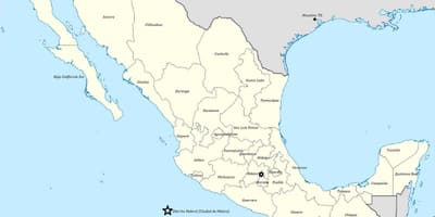 Kort over Mexico, af staten