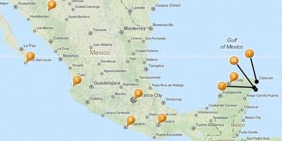 Kort ferie pletter i Mexico