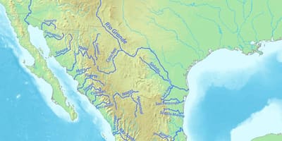 Kort over floder i Mexico