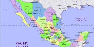 Mexico kort med kapital