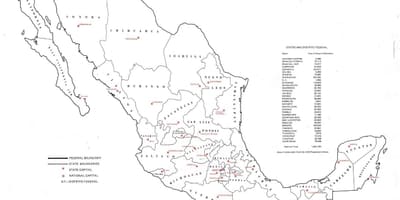 Mærket kort over Mexico