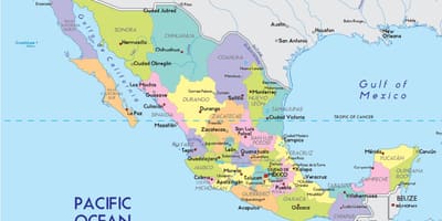 Byer Mexico kort