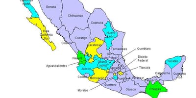 Kort af Mexicos stater