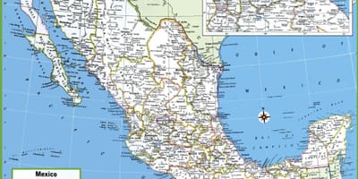 Kort over byer i Mexico