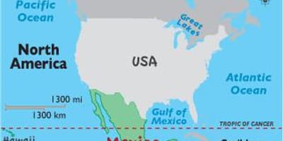 Mexico i verden kort