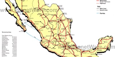 Motorvej kort over Mexico