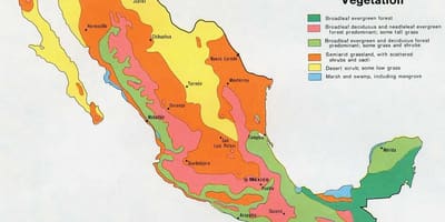 Kort over Mexico fysiske ressourcer