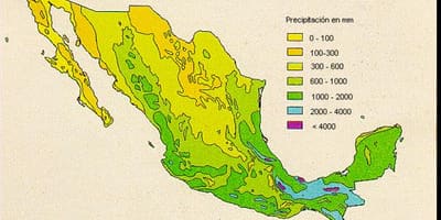 Kort over Mexico nedbør